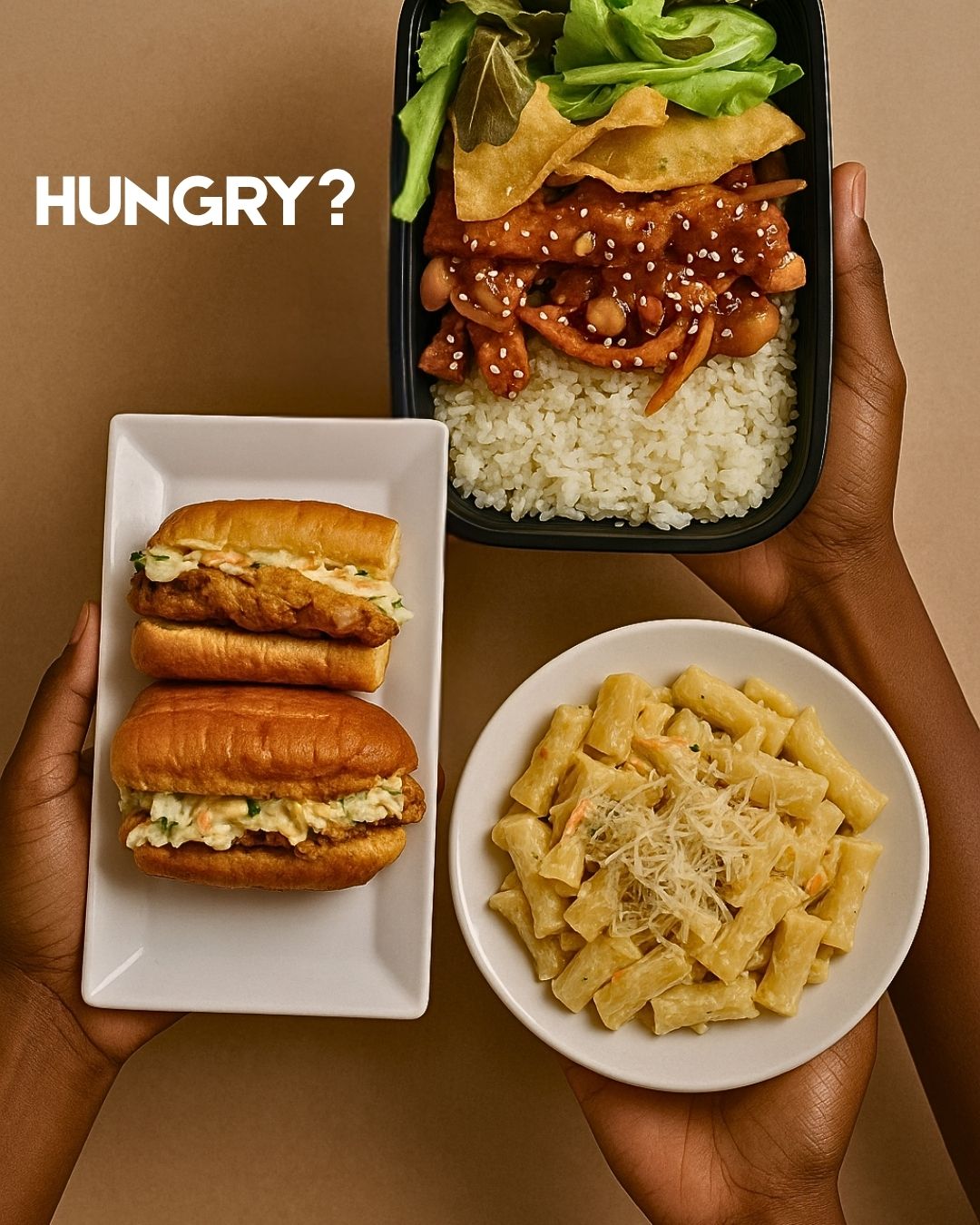 BrownedBits - Delicious meal spread featuring rice bowls, sandwiches, and pasta